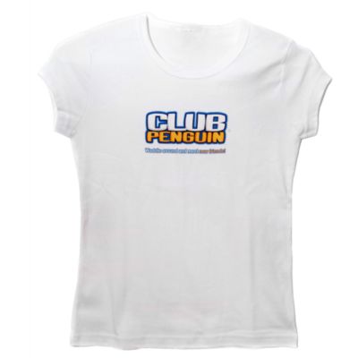 Girls Club Penguin Logo White T-Shirt