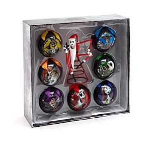 Disney Nightmare Before Christmas Set of 7 Baubles & Tree Topper ...