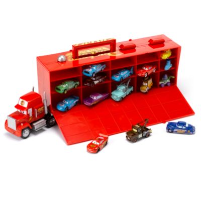 Disney Cars Mack Transporter and 15 Die-Cast Cars