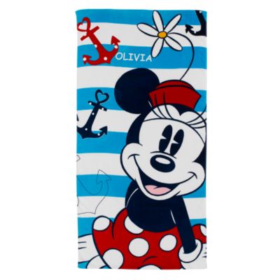 Minnie Mouse Nautical Beach Towel (can be personalised)