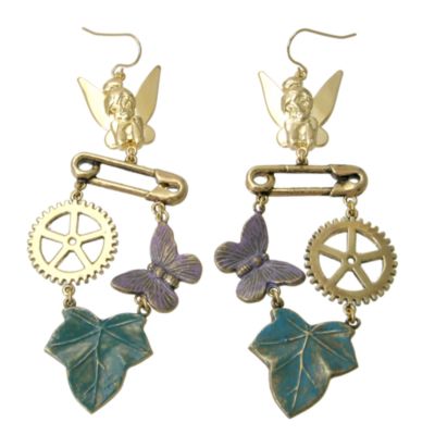 Disney Couture Tinker Bell Safety Pin Earrings