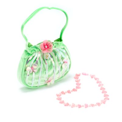 Tinker Bell Velour Bag and Jewellery Set
