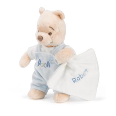 Winnie the Pooh Blue Mini Bean Bag with blank blanket (can be personalised)